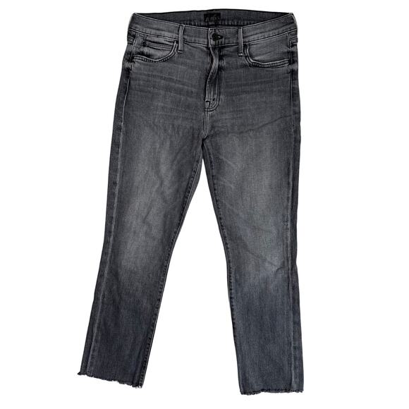 MOTHER Jeans 29 The Rascal Ankle Fray Stitching in the Dark Straight Leg Gray - Picture 1 of 7